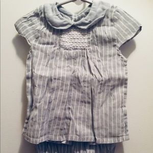 Babidu Gray Striped Diaper Set